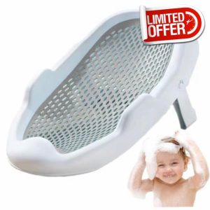 Bath Seats Baby Bather Breathable Baby Lounger 0-24 Months with Drain Hole Infant Bathtub Daily Portable Baby Bather Slip-Resistant Collapsible Baby Bathtub Tubs for Newborns Grey