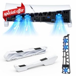NexiGo PS5 Slim Horizontal Stand With Silent Enhanced Cooling Fan