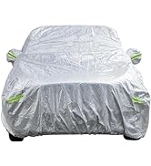 HOMFME 3 Layers Hatchback Car Cover, Waterproof Breathable Full Car Cover with Zipper Door, Refle...
