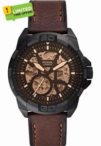 Fossil Men Analog Automatic Watch with Leather Strap ME3219