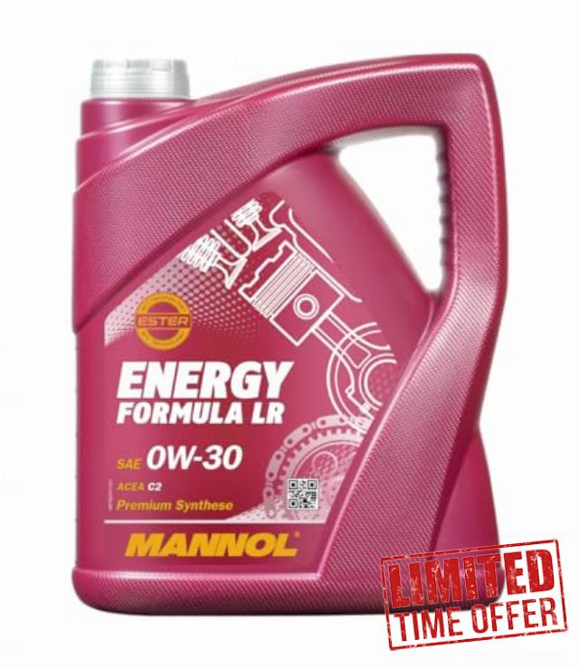 Mannol 5 Litre Energy Formula LR 0W-30 Engine Oil 7922 ACEA C2 Fully Synthetic Ester Technology