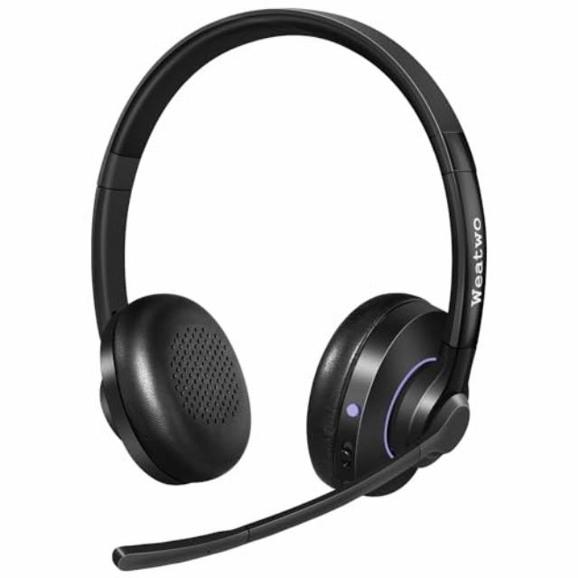 Wireless Headset Class 1 V5.1 Bluetooth Headset with CVC8.0 Dual Microphone Noise Cancelling Wireless Headphone for Mobile Phone PC Teams Zoom Home Office