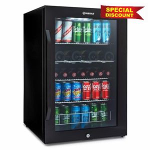 Subcold Ace130 LED Touch Control Beer Fridge With Glass Door | Premium Drinks & Wine Fridge | Black Alu Handle