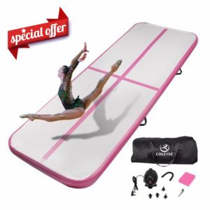 Air Gymnastics Track Tumbling Mat/Inflatable Air Gymnastics Mat Training Mats 10cm Thickness Gymnastics Tracks for Home Use/Training/Cheerleading/Yoga/Water with Pump