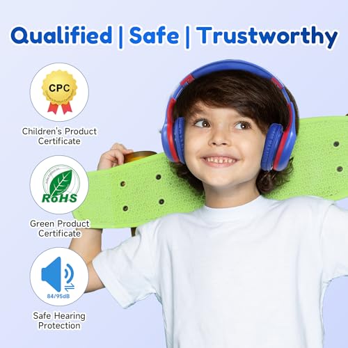 Bluetooth Foldable Over Ear Headphones with Microphone for Children