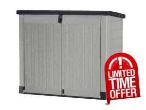 Keter Store It Out Pro Outdoor Garden Furniture Storage Shed Grey| Fade Free | All Weather Resistant | Safe and Secure | Zero Maintenance | 5 year Warranty