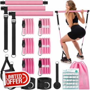WenYa Pilates Bar Set with Resistance Bands for Women