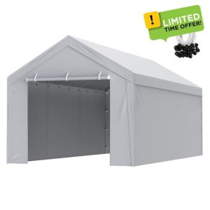 VEVOR Carport Replacement Canopy Cover Top + Side Wall 10 x 20 ft