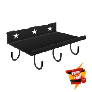 LHERUT BBQ Grill Pellet Hopper Shelf Smoker Utensil Accessory Holder，Wood Pellet Smoker Grills Side Table Shelf Barbecue Tools Storage Basket Hooks Accessories