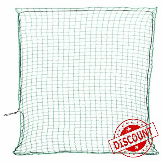 ** vidaXL Trailer Net with Green Elastic Rope 4x4m - Durable Polypropylene Cargo Mesh for Trailers