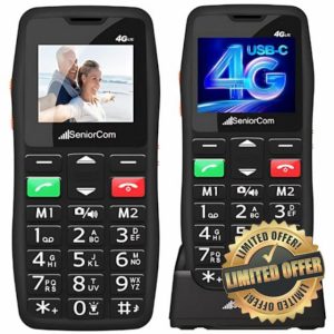 SeniorCom T2 Senior Mobile Phone - Easy-to-Use 4G Cellphone with SOS Button
