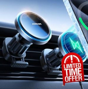 JOYROOM for Magsafe Car Mount Charger [15W Fastest Charging & Cooling Fan] Magnetic Wireless Car Charger for Air Vent