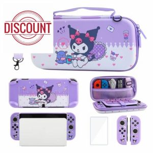 GLDRAM Purple Carrying Case for Nintendo Switch OLED