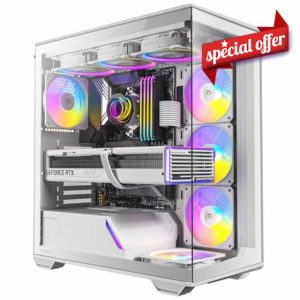 Antec C3 ARGB Mid Tower Tempered Glass PC Gaming Case White