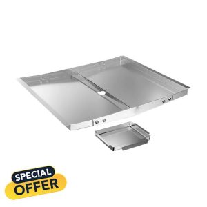 Milageto Tray 18"-24" Grill Drip Pan Replacement Heavy Duty Heat Resistant Rustproof BBQ Drip Tray BBQ Spare Parts for Party Lawn Outdoor Camping Cooking Barbecue