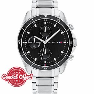 Tommy Hilfiger Analogue Multifunction Quartz Watch for Men with Silver Stainless Steel Bracelet - 1791835
