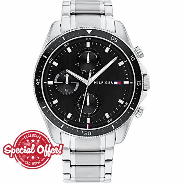 Tommy Hilfiger Analogue Multifunction Quartz Watch for Men with Silver Stainless Steel Bracelet - 1791835