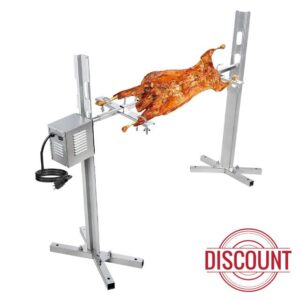 hzexun BBQ Grill Rotisserie Kit Up to 100KG Pig Spit Rotisserie Grill Roaster Heavy Duty for Pig Rotisserie Hog Lamb Outdoor Party Campfire Barbecue