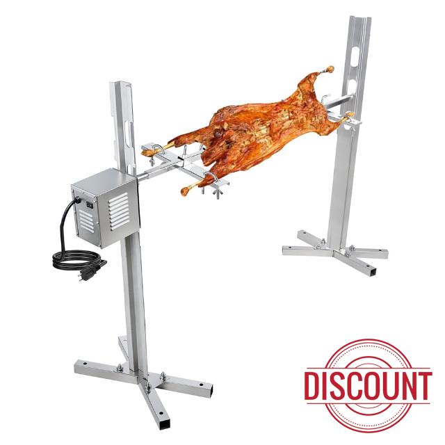 hzexun BBQ Grill Rotisserie Kit Up to 100KG Pig Spit Rotisserie Grill Roaster Heavy Duty for Pig Rotisserie Hog Lamb Outdoor Party Campfire Barbecue