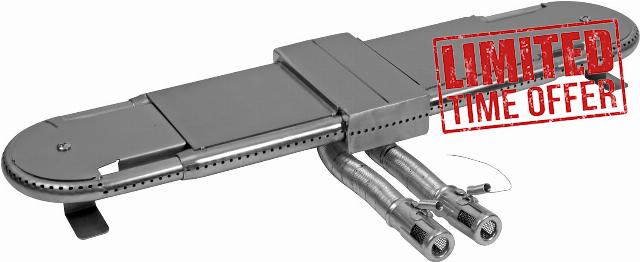 Nordic Bbq Store Adjustable Universal Replacement BBQ Grill Oblong Tube Burner Extends from 38 cms to 56 cms