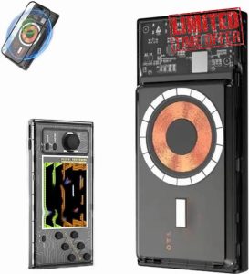 Power Bank Game Console 2-in-1【New】Transparent Portable Charger Support Wireless Wired Charging