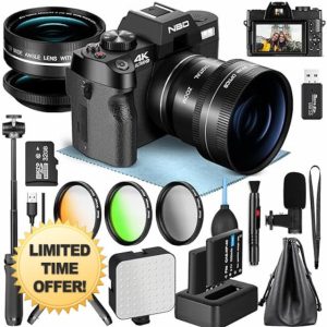 4K Digital Cameras for Photography - 48MP/60FPS Video Camera for Vlogging