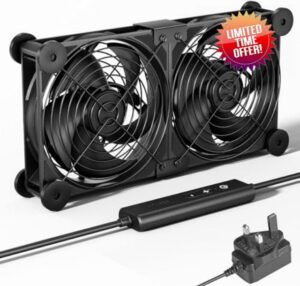 upHere gaming 2 x 120mm Dual Ball Bearing PC Fan