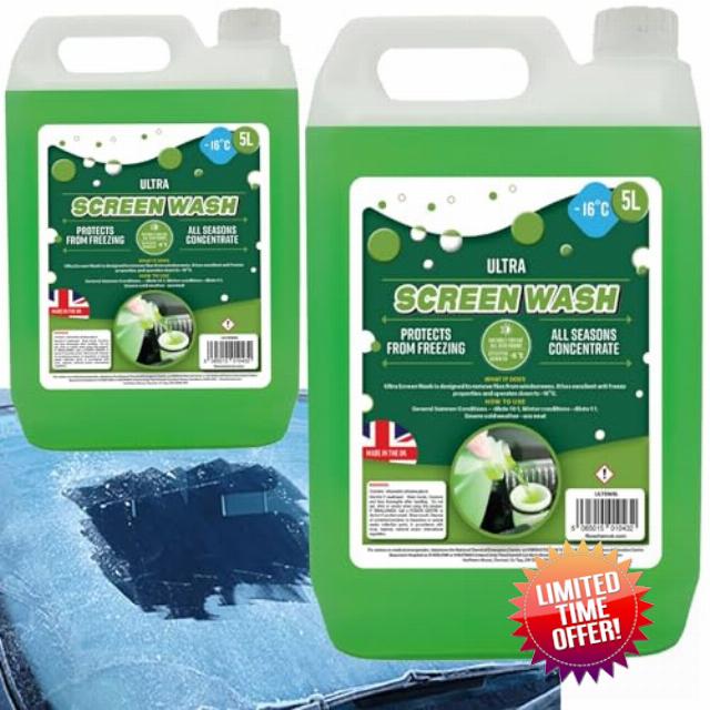 Ultra Car Screenwash All Seasons Streak Free Finish Effective Down To -16°C Concentrate 10:1 Smear Free Finish (2)
