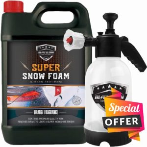 Orange Snow Foam Plus 2L Pump up Snow Gun For Car Van Caravan 5L Super Thick Pre Wash Pressurised Snow Cannon Lance Kit No Jet/Pressure Washer Needed (Orange)