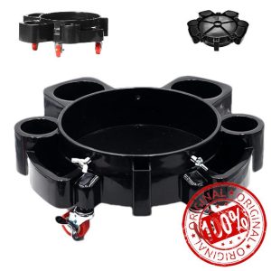 Sirseon Car Wash Bucket Roller - Removable Bucket Mover with 5 Wheels | Easy Push Car Washing Tools