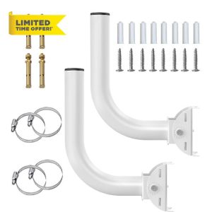 Wireless Bridge Mount Universal Outdoor Pole Mount Bracket / Wall Mount J Pole Mount for Outdoor Point-to-Point AP Access Point for Antenna/ Security Camera Building to Building Mount[2 Pack]