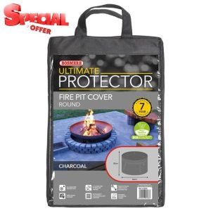 Bosmere Ultimate Protector Round Fire Pit Cover Small Charcoal U760C