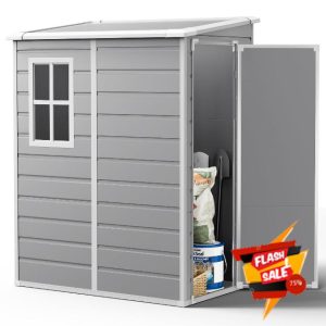 XEMQENER Lean to Garden Storage Shed with Floor