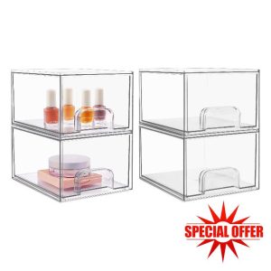 Vtopmart 4 Pack Stackable Storage Drawers