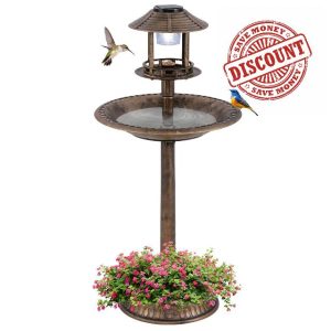 GYMAX Bird Bath Feeding Station
