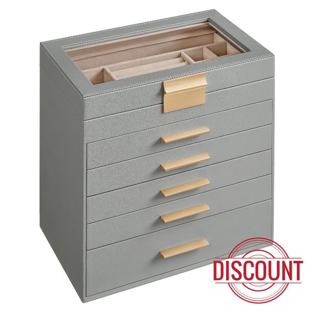 SONGMICS Jewellery Box with Glass Lid