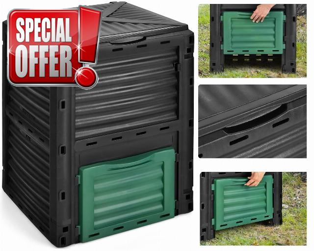 300L Composter Compost Bin Grass Eco Friendly Converter Debris Waste Garden Home
