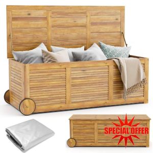 TANGZON 180L Outdoor Storage Box on Wheels