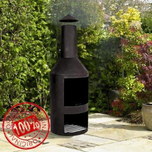 Garden Mile Large 140cm Tall Outdoor Chiminea Fire Pit with Log Storage - Outdoor Patio Heater for Garden