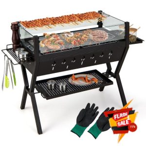 COSTWAY 2-in-1 Barbecue Grill