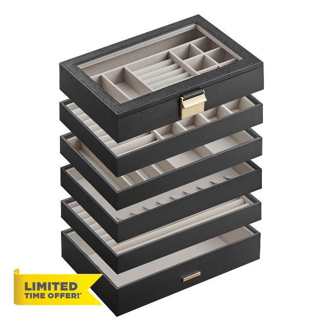 SONGMICS Stackable Jewellery Trays