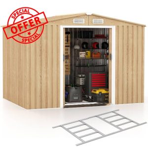 TANGZON 8.5x6.5FT/6.5x4.5FT Metal Garden Shed