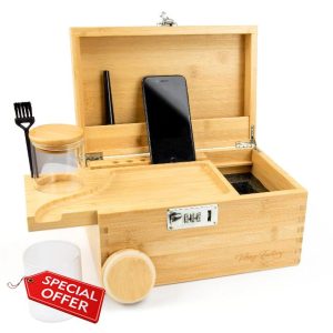Decorative Lockbox Organizer for Home - Secure Storage Proof Box with Tray (Full set)