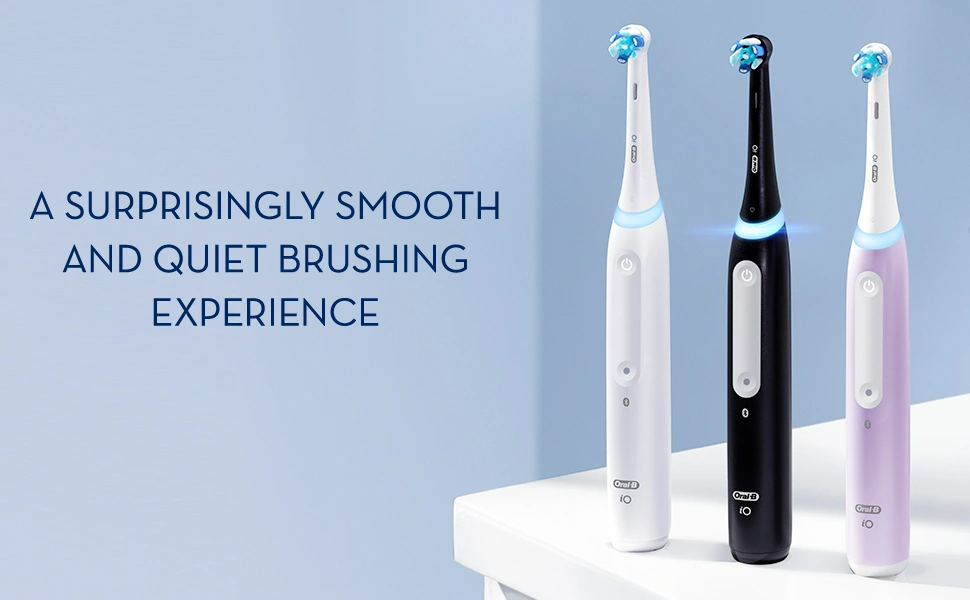smooth and quiet brushing experience 3 toothbrushes to the right