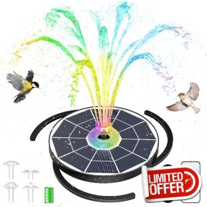 AISITIN 6.5W LED Solar Fountain with Remote Control