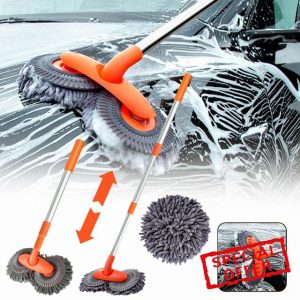 Car Wash Brush With Long Handle - Telescopic Cleaning Mop