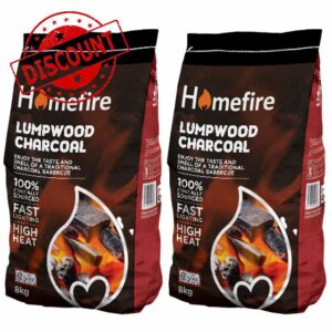 2X Lumpwood Charcoal for Traditional BBQs - 8 kg Bag