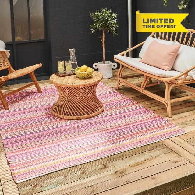 THE RUGS Rainbow Collection Outdoor Rug - Easy to Clean