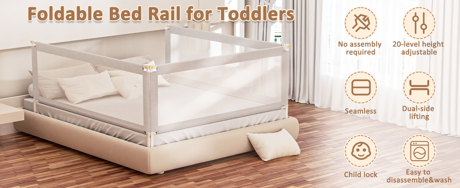 toddler bed rail foldable bed guard fall protection baby children 150cm 180cm 200cm