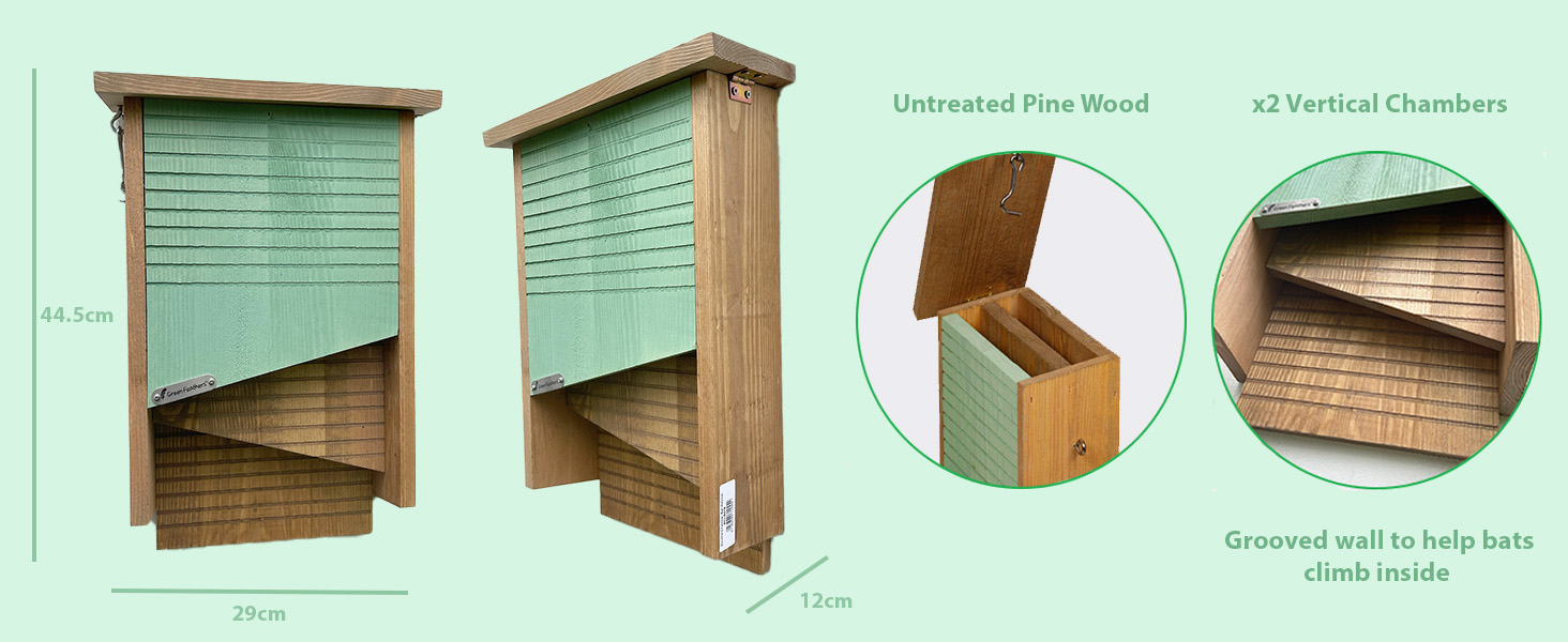 bat box dimensions and close up images